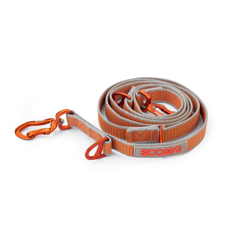 Siccaro Sealines dog leashes / 100% recycled nylon Leashes and collars Orange/Silver